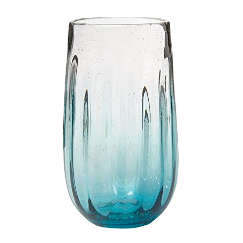 Amici Home, 7MCR067S6R, Rosa Hiball Drinking Glass, Translucent Aqua Ombre, Recycled Handblown Artisanal Mexican Tabletop Glassware, 20 Ounce Capacity, Set of 6 - Thumbnail 2