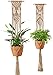 Mkono Plant Hangers Indoor Wall Hanging Planter Basket Macrame Jute Rope Boho Hippie Home Decor, Set of 2 primary