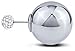 STEVEN G Double Sided Reversible Stainless Steel Ball Stud Earrings Czech Crystals Hand Set High Polished