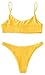 Mumentfienlis Women's Two Piece Solid Color Bikini Swimsuit Size S Yellow