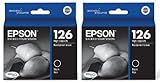Genuine Epson 126 (T126120) DURABrite Ultra High Capacity Black Ink Cartridge 2-Pack
