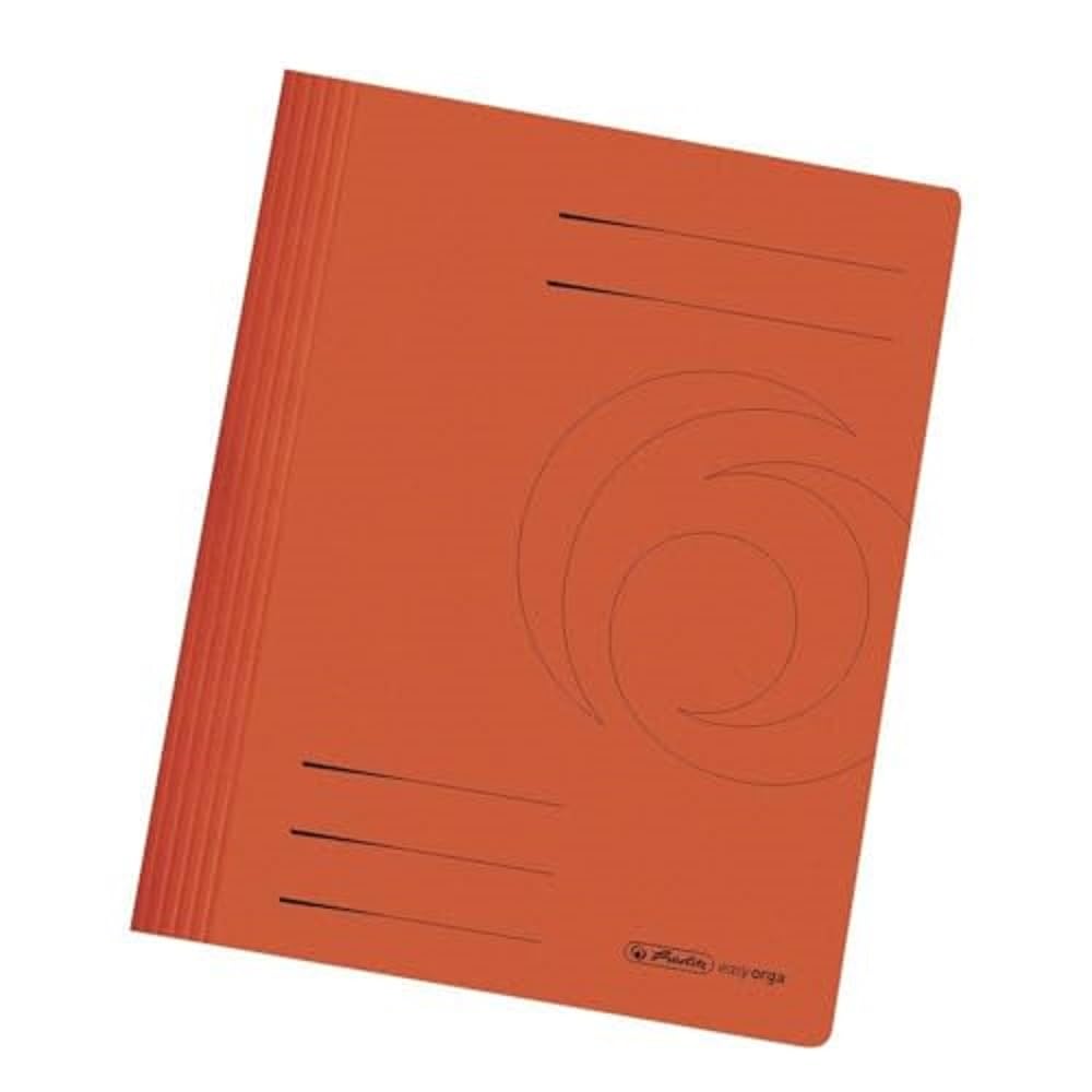 Herlitz 10902450 File Folder A4, Commercial and Agency Filing, Manila Cardboard, Pack of 25, White Orange
