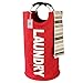 Homiak Large Laundry Basket with Alloy Handles for College, Collapsible Laundry Hamper, Foldable Clothes Bag, Folding Washing Bin (Red)