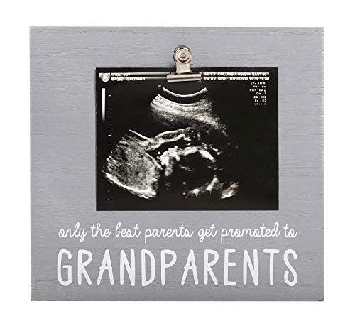 Pearhead Sonogram Photo Frame for Grandparents, Grandma and Grandpa Baby Keepsake Picture Frame, Pregnancy Announcement, Baby's First Christmas Gifts, Holiday Gifts, Baby Holiday Gifts, Gray