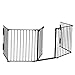 LAZYMOON Black Fireplace Fence Baby Safety Fence Hearth Gate Pet Gate Guard Metal Plastic Screen