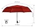 EEZ-Y Windproof Travel Umbrellas for Rain - Lightweight, Strong, Compact with & Easy Auto Open/Close Button for Single Hand Use - Double Vented Canopy for Men & Women - Burgandy