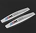 Bzqq 2 pcs///M Car decoration Accessories Zinc alloy Shuttle shape Emblem Badge Decal Fender Side Sticker Apply To For BMW (Silver)