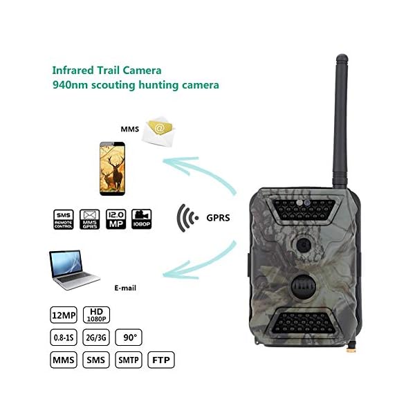 Wildkamera Nachtsicht,12mp HD Nachtsicht MMS Infrarot Wildlife Scouting Kamera Sendet Bilder Direkt An Ihr Telefon – Bild 5
