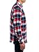 Mens 100% Cotton Flannel Shirt - [Red-White-Blue Plaid]- Medium