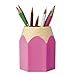 Starsource Unisex Oval Round Plastic Pen Pencil Holder Desk Organizer (Pink)