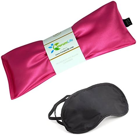 Eye Mask For Puffy Eyes, Dark Circles, Sleeping and Stress Relief - Hot Cold Therapy Eye Pillow Also Used For Headaches, Migraines &amp; Stress Relief. (1 Eye Pillow, Hot Pink - Ultra Silky Satin)