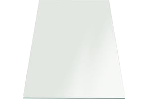 FAB GLASS AND MIRROR Tempered Glass Table Top Rectangle - 1/2 Inch Thick Heavy Duty for Dining Coffee Tables Desks - Flat Polish Edge Safe Corners Custom Cut - 18" X 36"