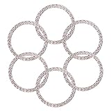 TOBATOBA 6 Pack Crystal Rhinestone Car Bling Decorations Ring Emblem Sticker Decor Car Engine Start Stop Accessories for Men and Women, 6 Pieces