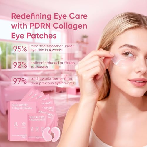 Nigwedete InstaLift PDRN & Bio-Collagen Eye Patches丨Instant Brightening & Firming丨Reduce Dark Circles, Puffiness & Wrinkles丨Niacinamide, Caffeine & Hyaluronic Acid丨Korean Eye Care Plan (8 Pairs)