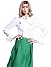 PrettyGuide Women Stand-Up Collar Lotus Ruffle Shirts Blouse Bow White US M