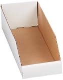 Aviditi BINBWZ618 Corrugated Open Top Bin Box, 18" Length x 6" Width x 4-1/2" Height, Oyster White (Case of 50)