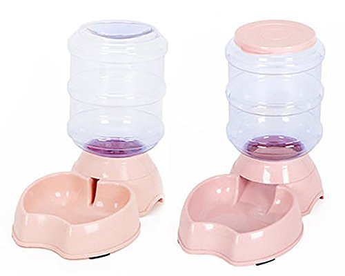 MaruPet Dog Feeding Bowl for Puppy <7 lbs with 8.3 Pound 16 Cups Capacity Automatic Gravity Feeder and Food Dispenser for Teddy, Chihuahua, Shih Tzu, Yorkshire Terriers Waterer + Feeder