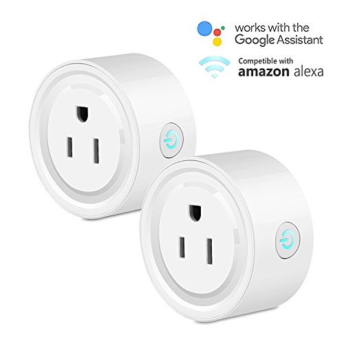 Smart Wifi Plug Outlet Compatible with Alexa, LinkStyle 2 Packs Mini Smart Wifi Socket Plug Timing Function No Hub Required Control Your Appliances from Anywhere for iOS Android Smartphones Tablets