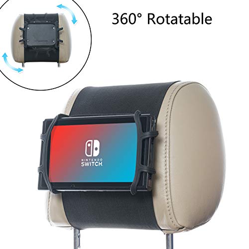 Ninitendo Switch Car Mount TFY Swivel Car Headrest Mount Silicon Holder
