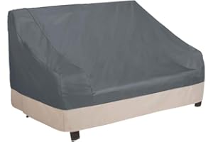 Modern Leisure Renaissance Ultralite Outdoor Patio Loveseat Cover - Weather-Resistant Fabric - Durable Outdoor Furniture Protection - 82.5" W x 38" D x 38.25" H - Gray and Atmosphere - 1-Pack