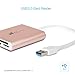 EC Technology SD Card Reader 3 in 1 USB 3.0 Hub with 3 Card Slots Memory Card Reader Flash Memory Card adapter for Micro SD/Micro SDHC/T-Flash, SD/SDHC, Mini SD, MMC, MMC Plus, RS-MMC, MMC Mobile-Pink