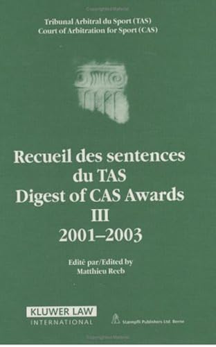Download Recueil Des Sentences Du TAS/ Digest Of Cas Awards III, 2001-2003 PDF