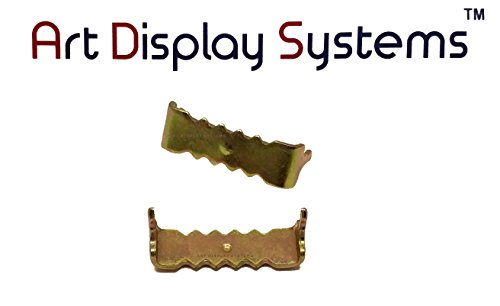 ADS 100 No Nail Sawtooth Picture Hangers 1 Inch Brass by ART DISPLAY SYSTEMS