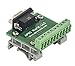 DB9 Female Breakout Board to Screw Terminals, with DIN Rail Clips