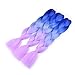 BACANA Ombre Braiding Hair (Dark Blue/Light Blue/Light Purple)3pcs Ombre Synthetic Hair Extension For Braiding Hot Water Seal Braiding Hair