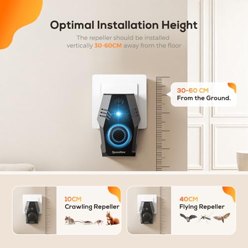 Ultrasonic Mice Repeller Mice Repellent Connect 4 Modes and Two Power Options Mosquito Repellent Control Device for Rat Insects Ants