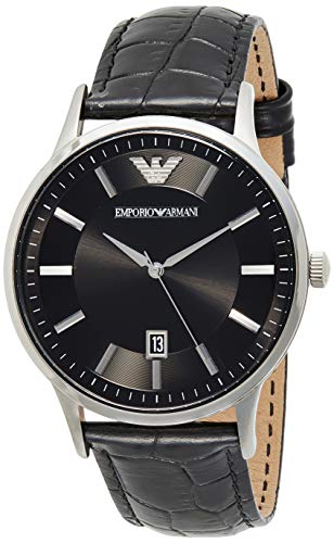 armani leather strap watch