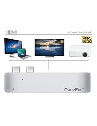 USB tipo C Hub adaptador, más rápido 40 GB s tipo C 5 en 1 multipuerto Dongle para MacBook Pro 13" 15" con Thunderbolt 3, carga, 2 puertos USB 3.1 y 4 K salida HDMI, Plateado talla única
