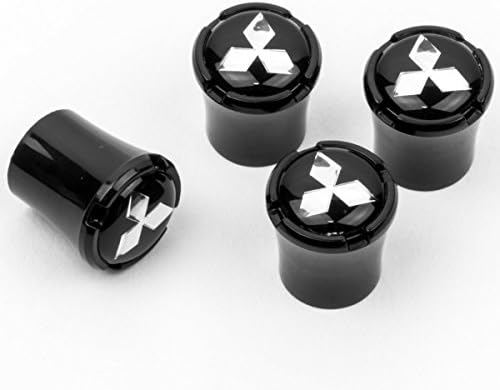 Ertch Black Tire Valve Stem Caps for Mitsubishi