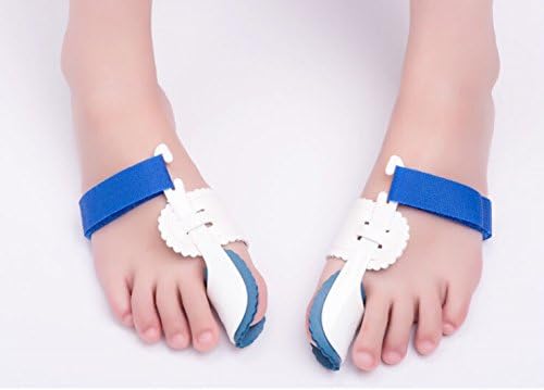 xCoCo Hallux Valgus A Pair of Big Toe Bunion Straighteners Night Splint Pad Correctors(White+Blue)