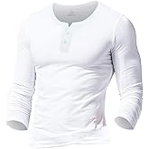 Muscle Alive Mens Summer Casual Short Sleeve Henleys T-Shirt Single Button Placket Plain v Neck Shirts