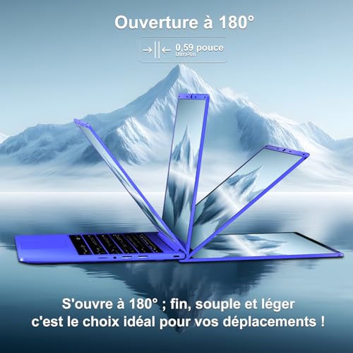 Celeron N5095 Laptop 14 Inches (up to 2.9 GHz) 8GB RAM Win11 256GB SSD Extension 1TB 5G WiFi 1920x1080FHD Laptop with Wireless Mouse QWERTY Keyboard AZERTY Membranedu Keyboard Purple10