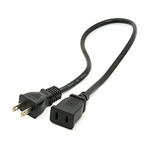 Toptekits 2-Pack USA Outlet Saver Power Extension Cord Cable 125V 15A 2-Prong 2 Outlets for NEMA 5-15P to NEMA 5-15R (1.6ft/50cm)