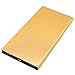 QueenAcc 15000mAh Slim Dual USB Ports Compact Portable Battery External Battery Pack Portable Charger Power Bank for iPhone ,Samsung and Other USB Devices(gold)