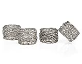 Godinger 94251 Round Mesh Napkin Ring - Set of 4,