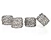 Godinger 94251 Round Mesh Napkin Ring - Set of 4,