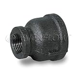 Everflow BMRC1122 1-1/2 X 3/4" Black Malleable Iron Reducing Coupling