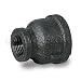 Everflow BMRC1122 1-1/2 X 3/4" Black Malleable Iron Reducing Coupling