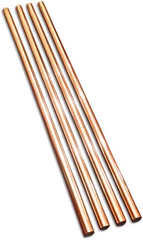 MAINROOM STUDIOS 9" Copper Drinking Straws - Set of 4 - For Iced Tea, Iced Coffee, Moscow Mule, and More - Compatible with Brass Pineapple Mug - Eco-Friendly Barware - Handcrafted in India