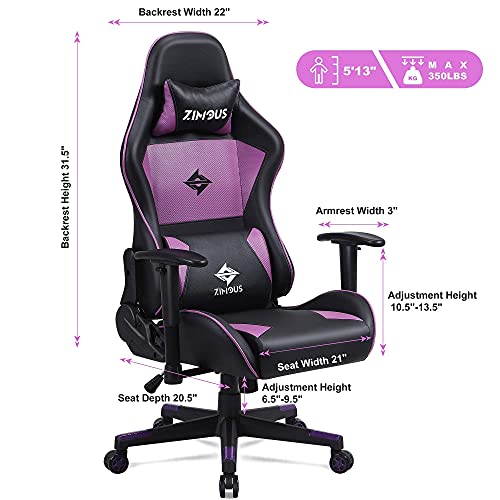 Zimous Gaming Chair with Massage Lumbar Support Ergonomic Compeuter