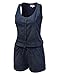 JJ Perfection Women's Sleeveless Chambray Denim Button Up Romper