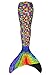 Fin Fun Mermaid Tail, Reinforced Tips, Monofin, Rainbow Reef, Size Adult S