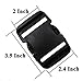 BEAULEGAN Plastic Buckles 2 Inch (Pack of 4) - Quick Side Release for Luggage Straps, Pet Collar, Backpack Repair, Dual Adjustable Ends, Black