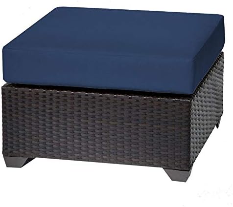 Amazon Com Bowery Hill Patio Ottoman In Navy Garden Outdoor