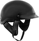 Fuel Helmets SH-HHGL16 HH Series Half Helmet, Gloss Black, Large