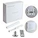 CelebrationLight 10 Pack Flameless Taper Candles with Remote/Timer, Battery Operated Flickering LED Window Candles, Vintage Christmas Electric Fake Candlesticks, Silver Holder
